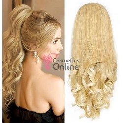 Extensie de par coada tip Mesa usor ondulata cu elastic de 50 cm Blond Deschis Ombre 39122